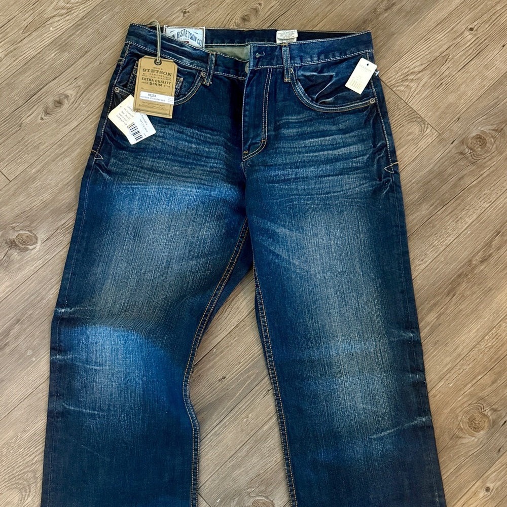 Stetson Men’s Jeans 36x32 Modern Straight Leg Dark Wash Denim New w Tags